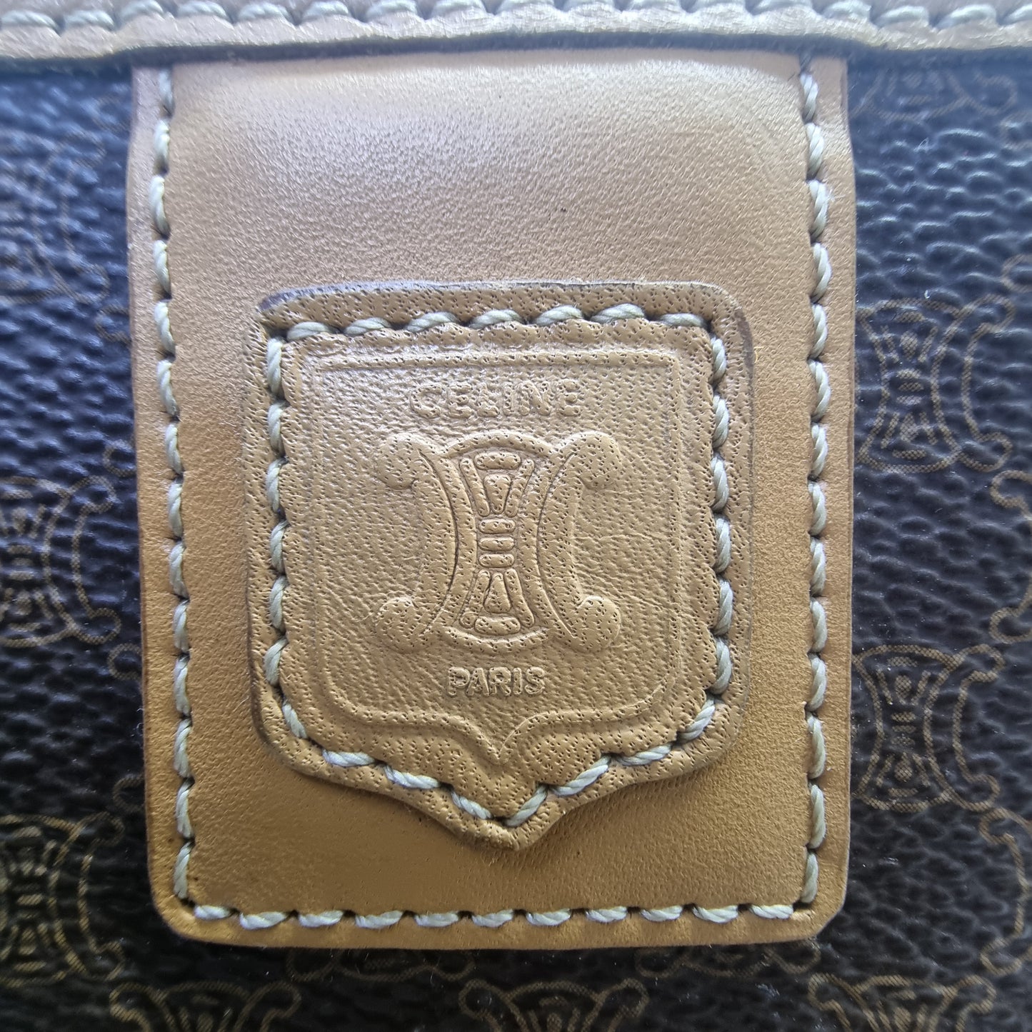 Celine Macadam Canvas Clutch Ghw (Brown)