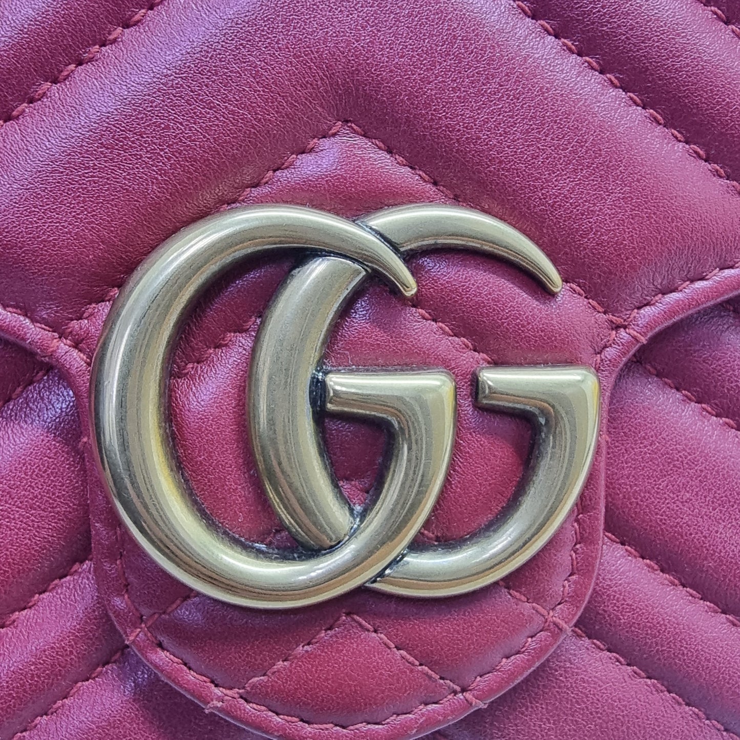 Gucci Marmont Wallet on Chain Ghw (Red)