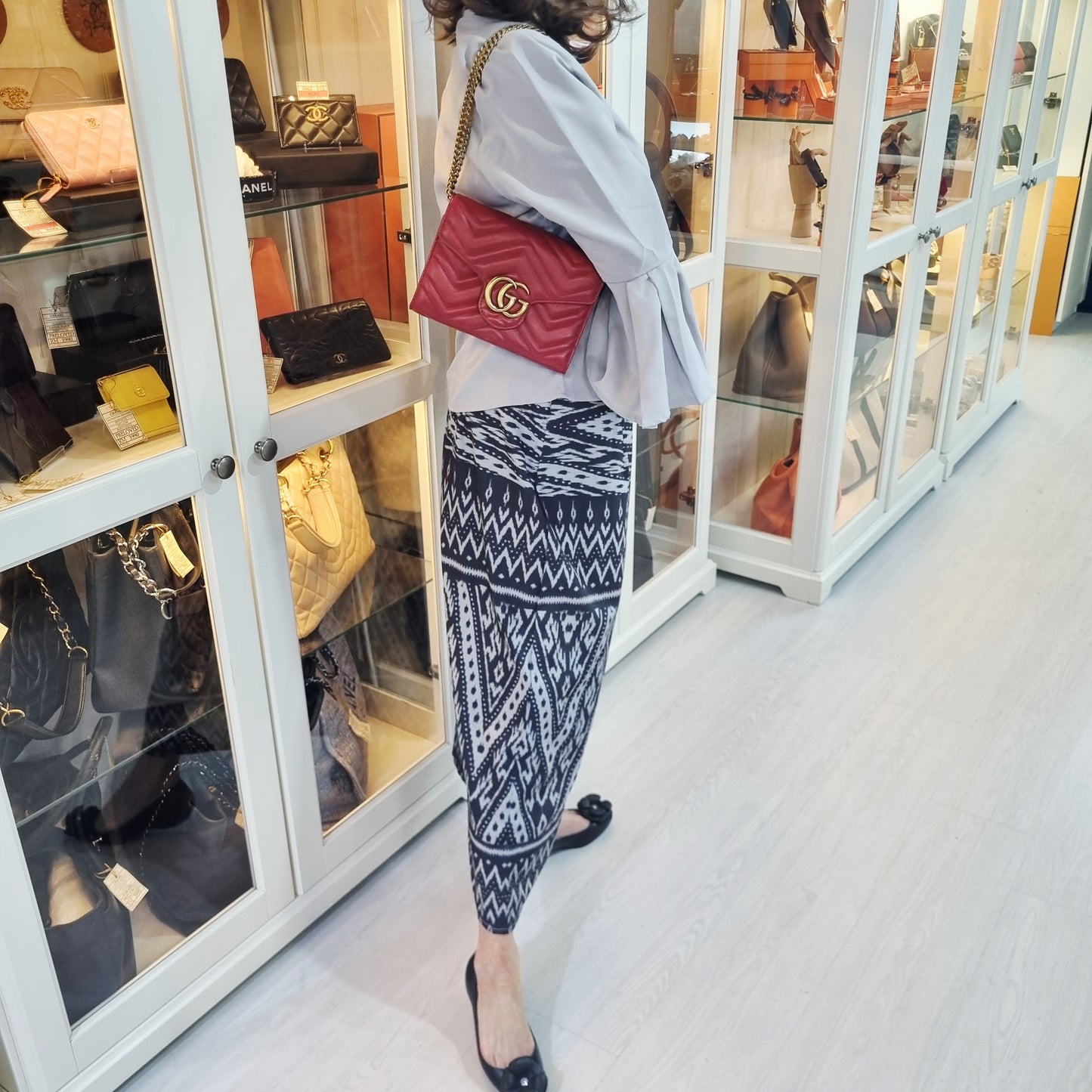 Gucci Marmont Wallet on Chain Ghw (Red)