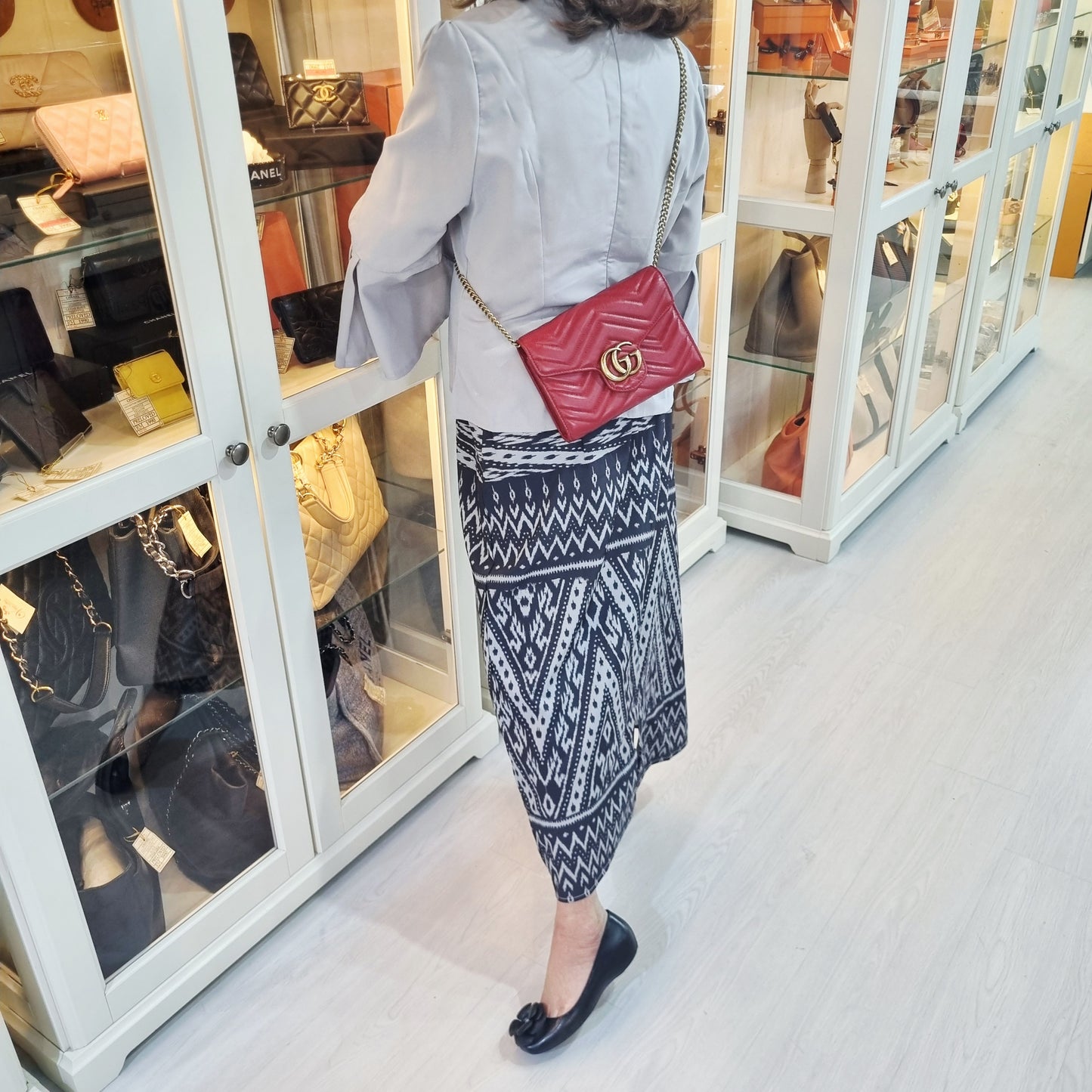 Gucci Marmont Wallet on Chain Ghw (Red)