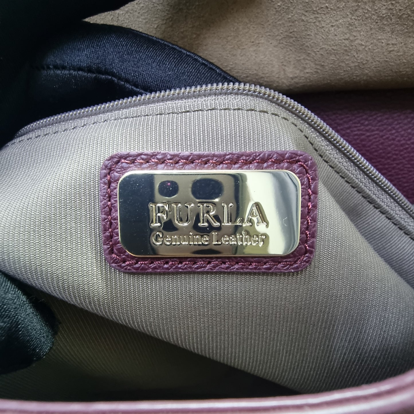 Furla Niki Top Handle Leather Satchel Ghw (Burgundy)
