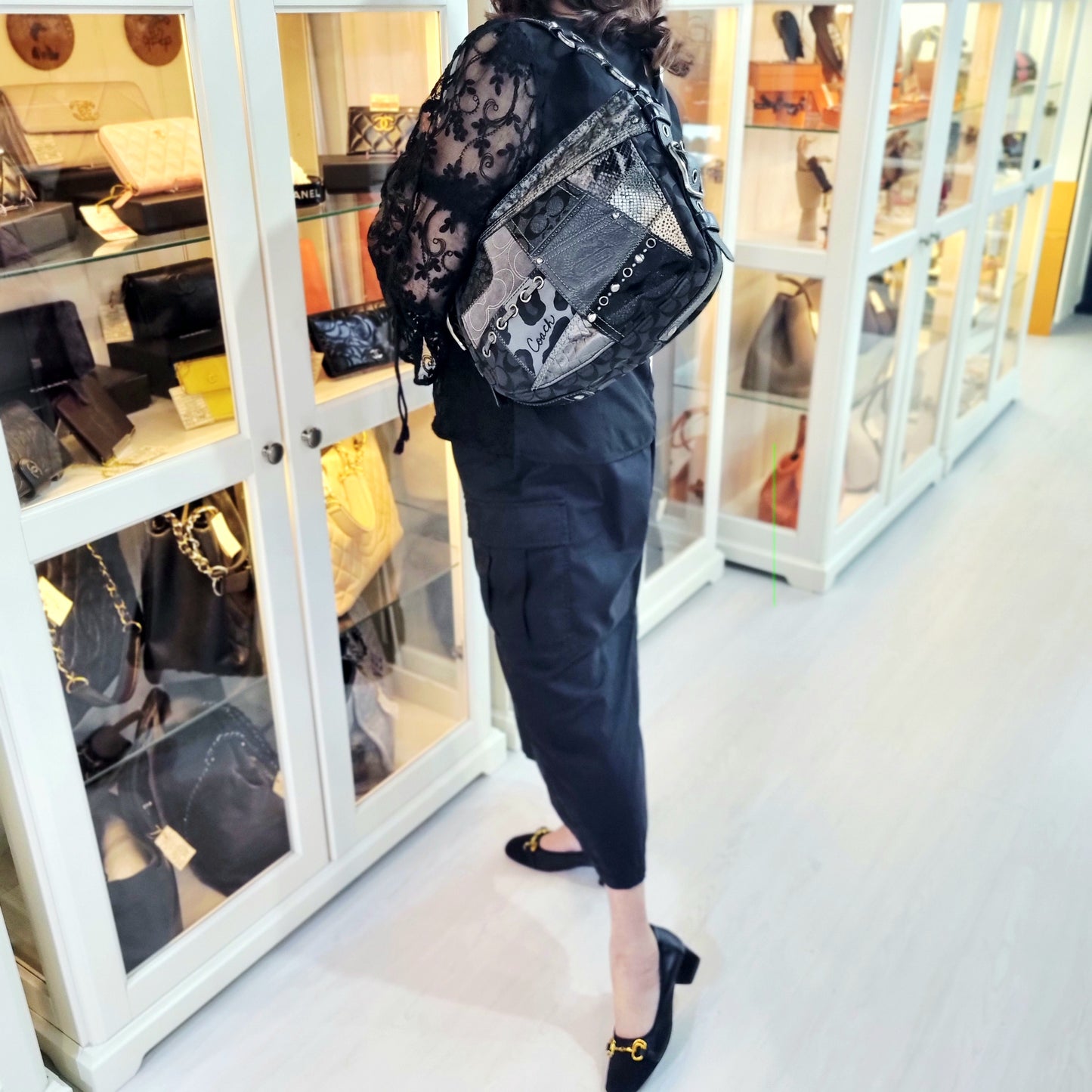 Coach Zoe Patchwork Hobo Bag Shw (Black/Multi)