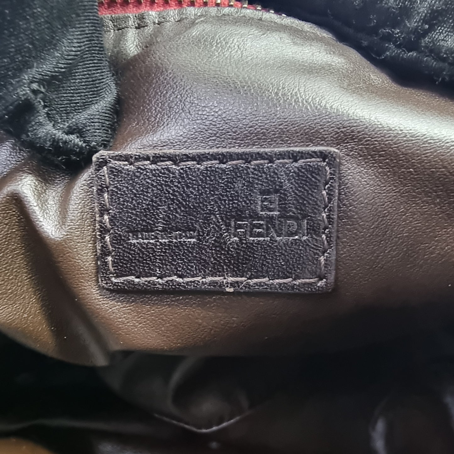 Fendi Vintage Zucchino Cotton Mini Bag Shw (Red)