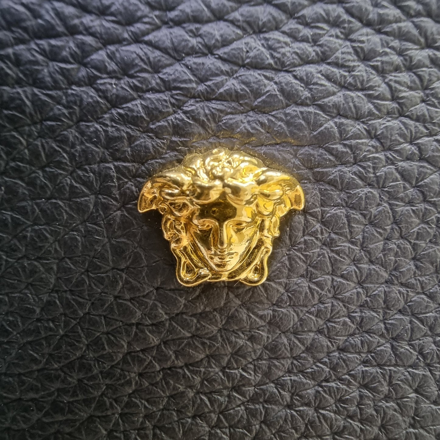 Versace Medusa Leather Wrist Clutch Ghw (Black)