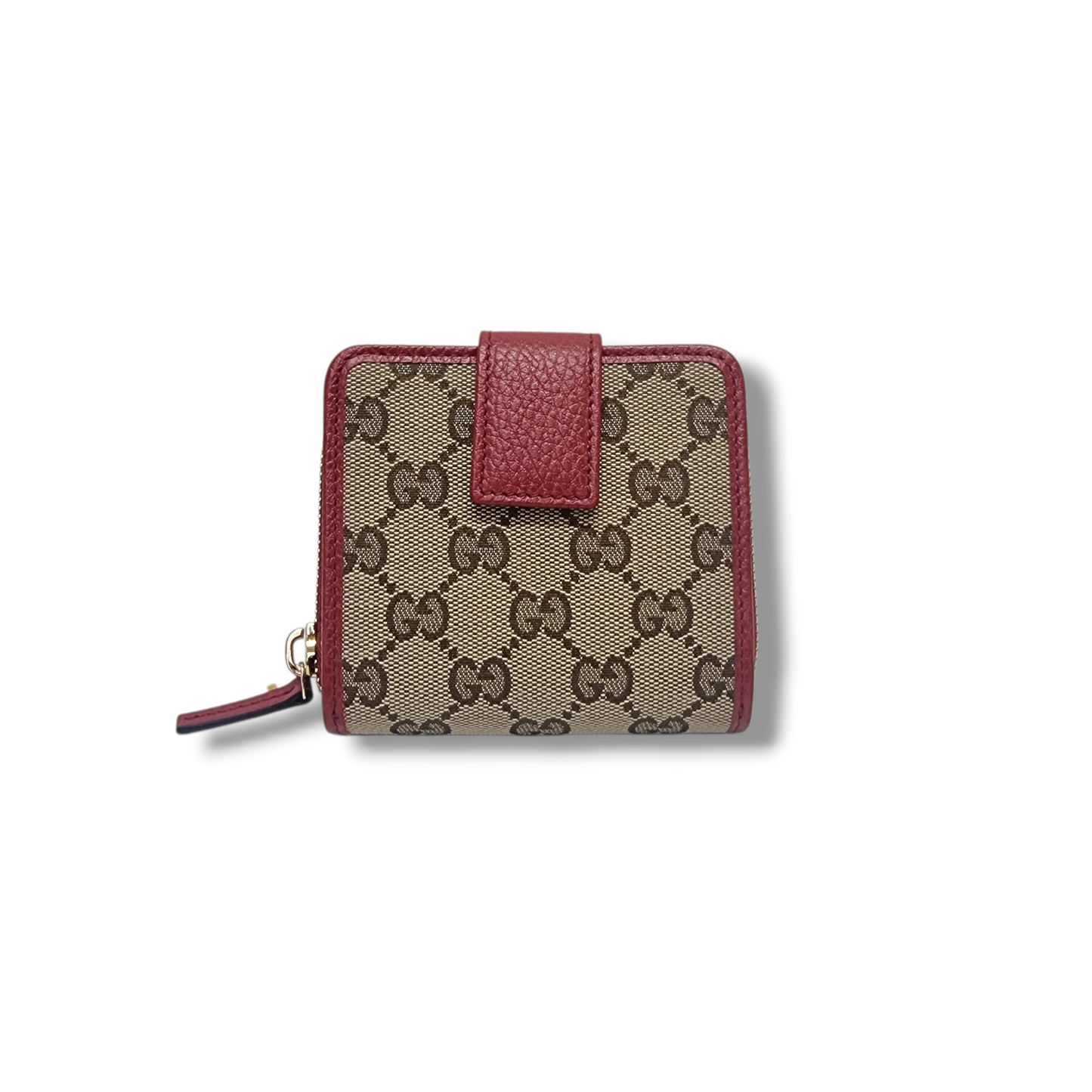 Gucci GG French Wallet Canvas Ghw (Beige/Red)