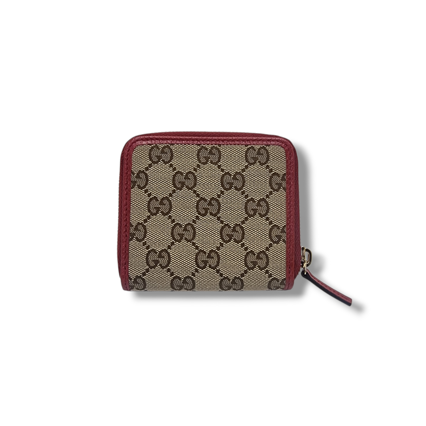 Gucci GG French Wallet Canvas Ghw (Beige/Red)