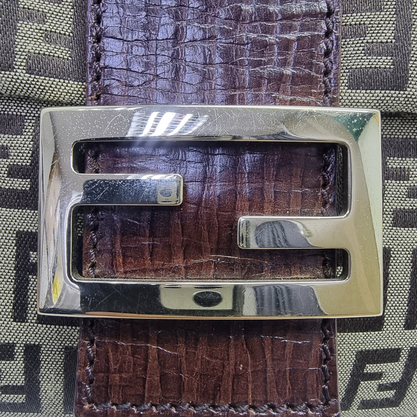 Fendi Zucchino Canvas Crossbody Ghw (Brown)