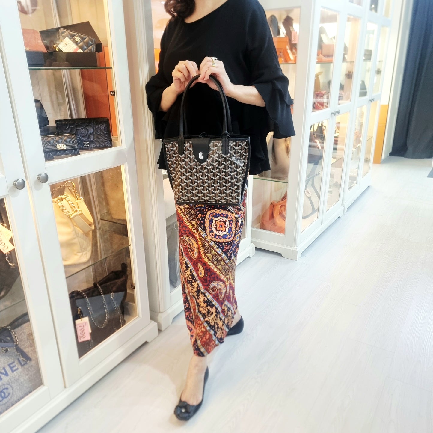 Goyard Anjou Mini Goyardine Canvas (Black/Tan)