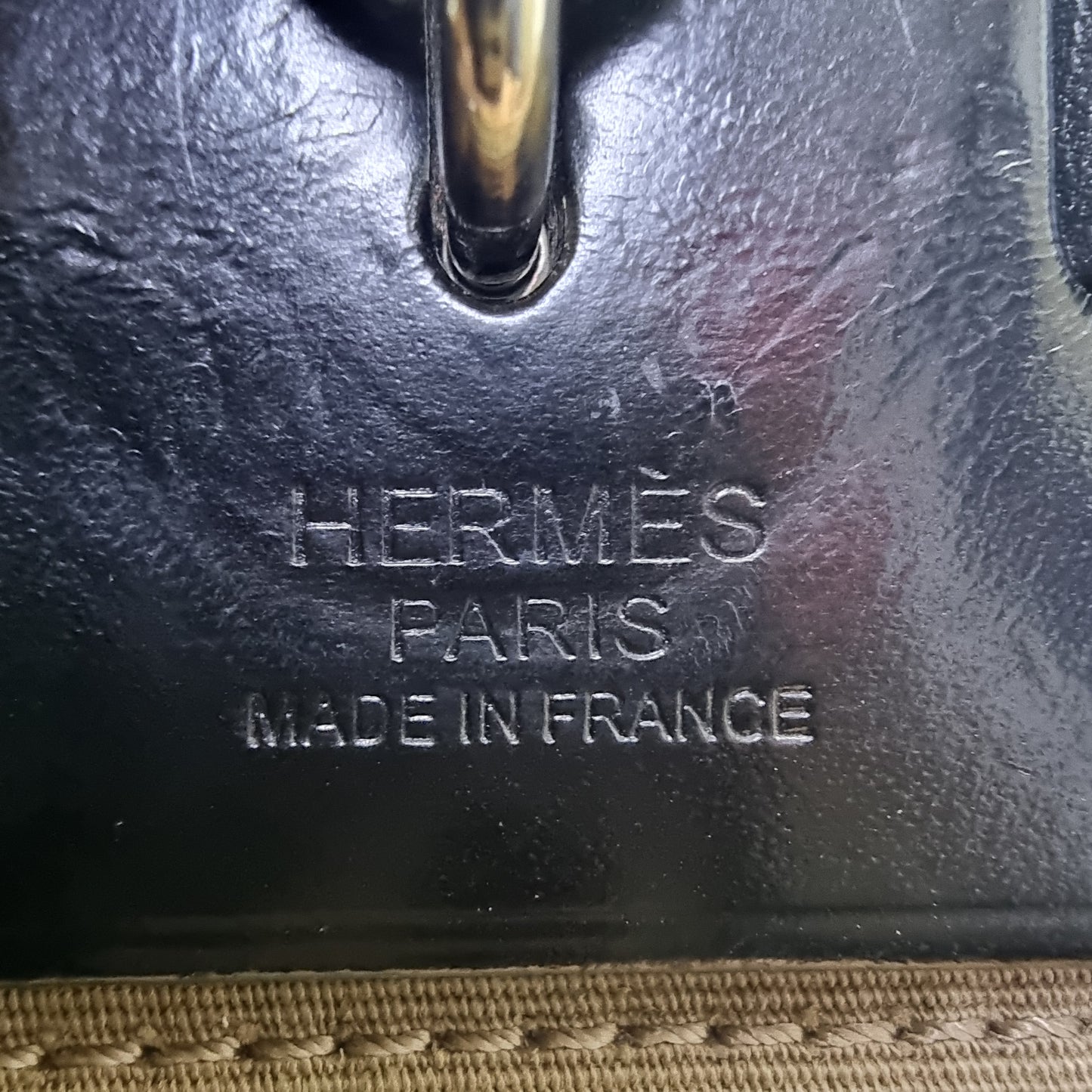 Hermes Herbag Zip PM 31 Canvas Hunter Cowhide Leather Shw (Brown/Black)