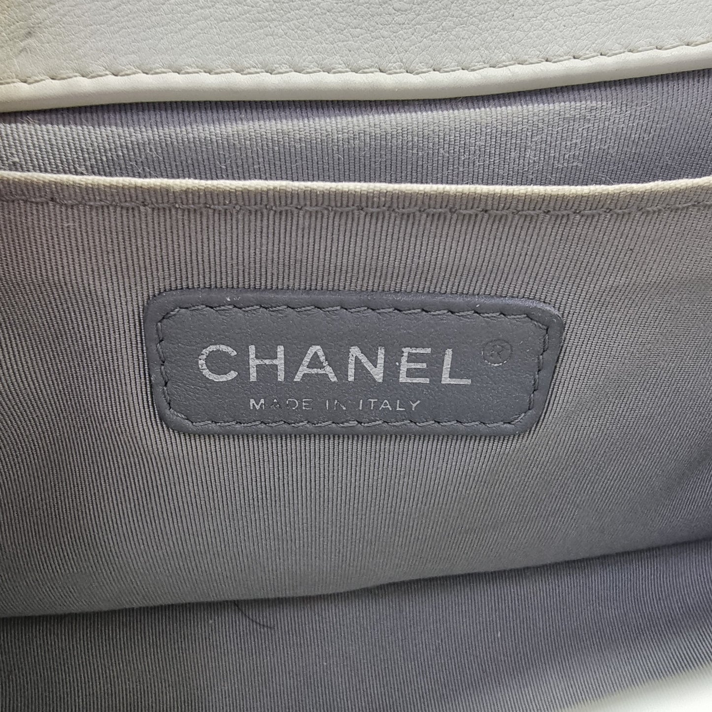 Chanel Boy Medium Calfskin Quilted Wild Stitch Rhw (White)
