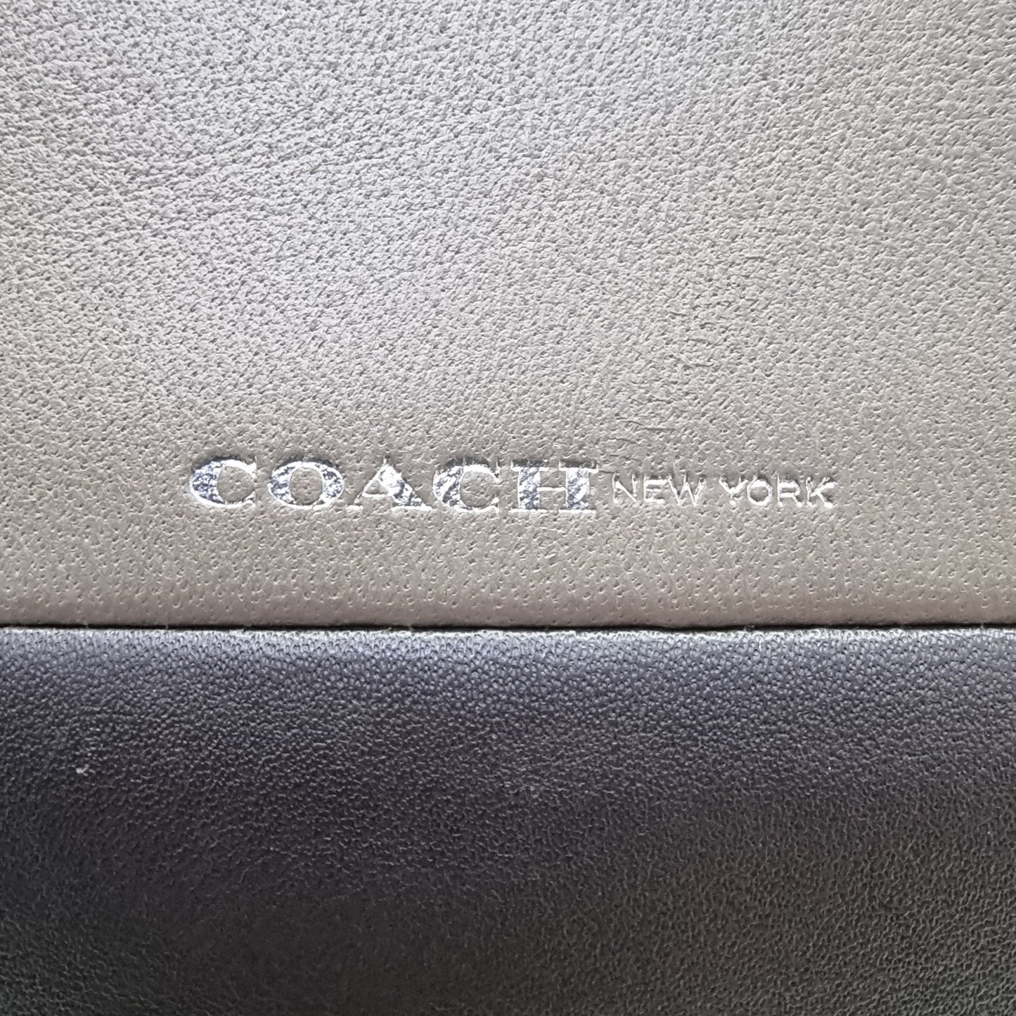 Coach Borough Leather Retro Colorblock Tote Shw (Grey/Dark Brown)