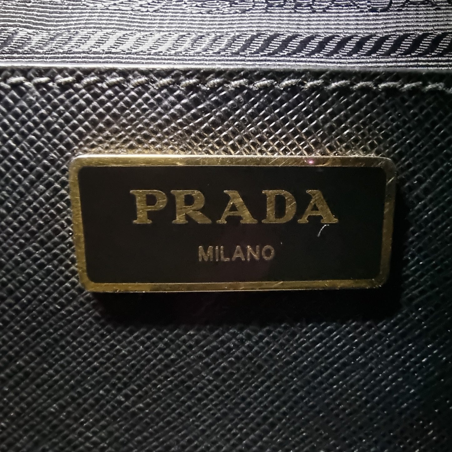 Prada 1BA274 Galleria Saffiano Lux Double Zip Large Tote Ghw (Black)