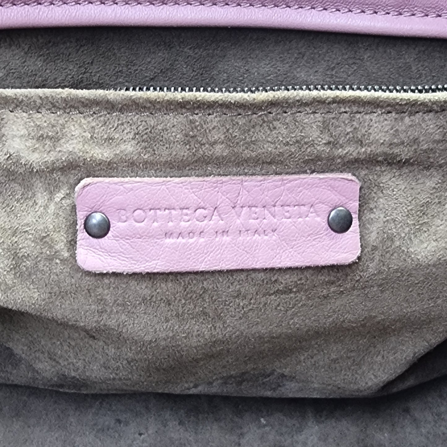 Bottega Veneta Intrecciato Woven Nappa Leather Shoulder Bag Gunmetal Hw (Purple/Lilac)