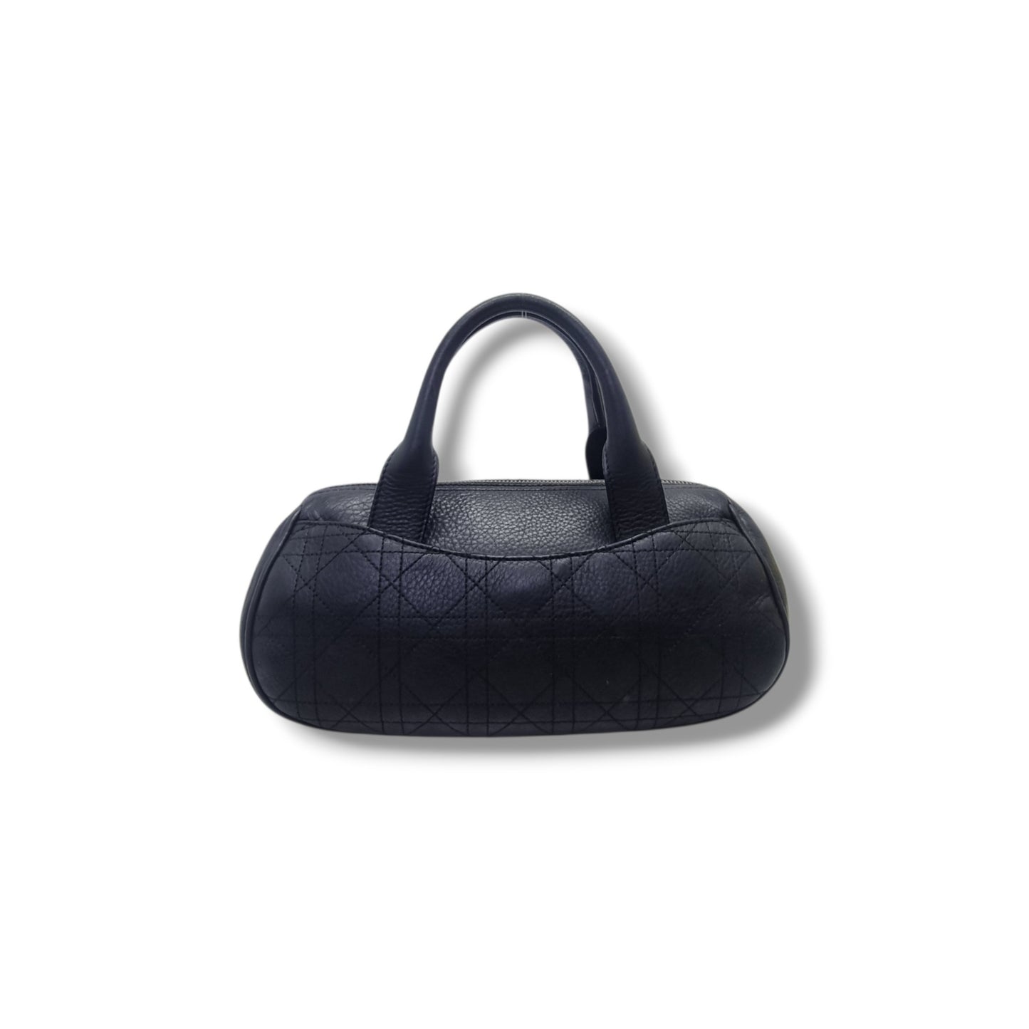 Christian Dior Dior Cannage Quilted Leather Bowler Bag Shw (Black)