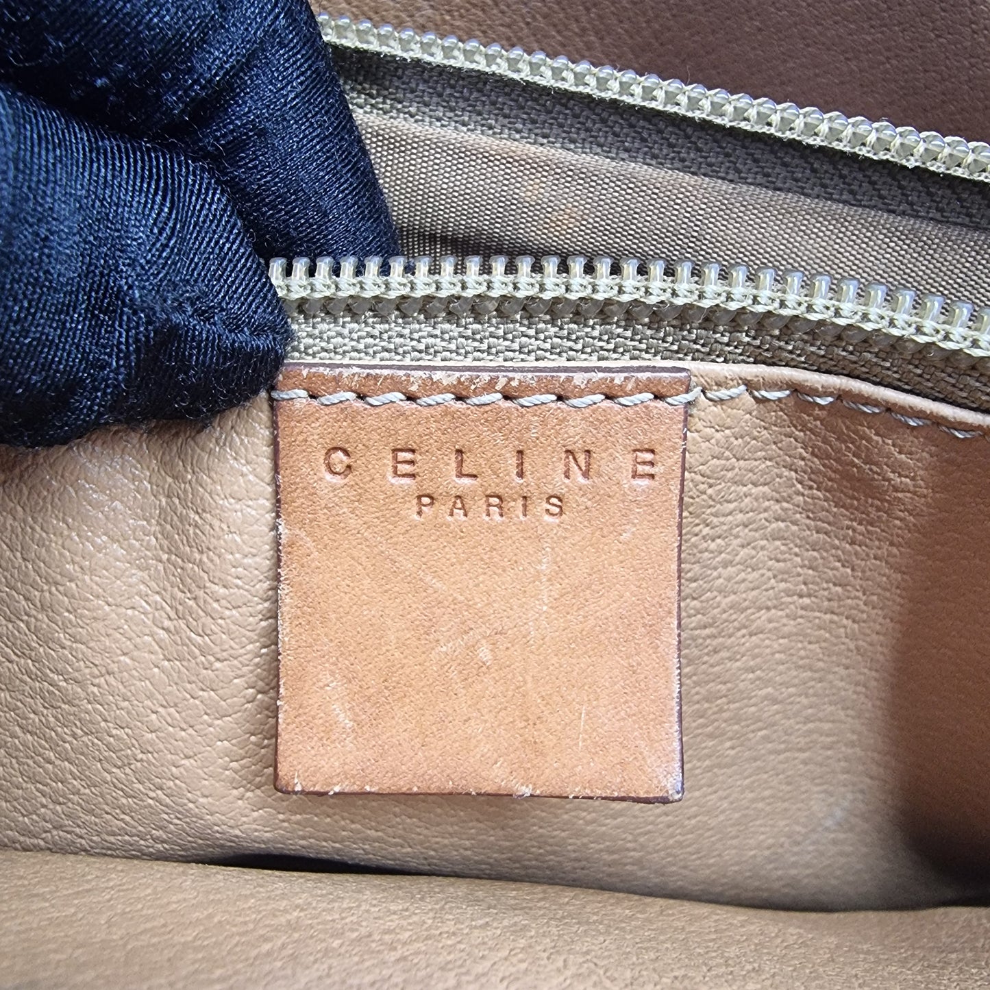 Celine Triomphe Macadam Vintage Shoulder Bag Ghw (Brown)