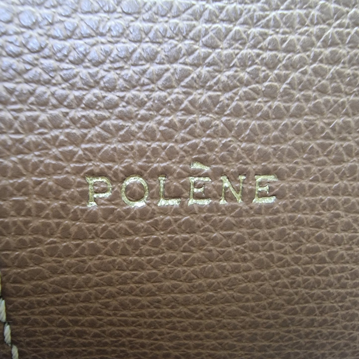 Polene Cyme Mini Leather Shoulder Bag Ghw (Camel)