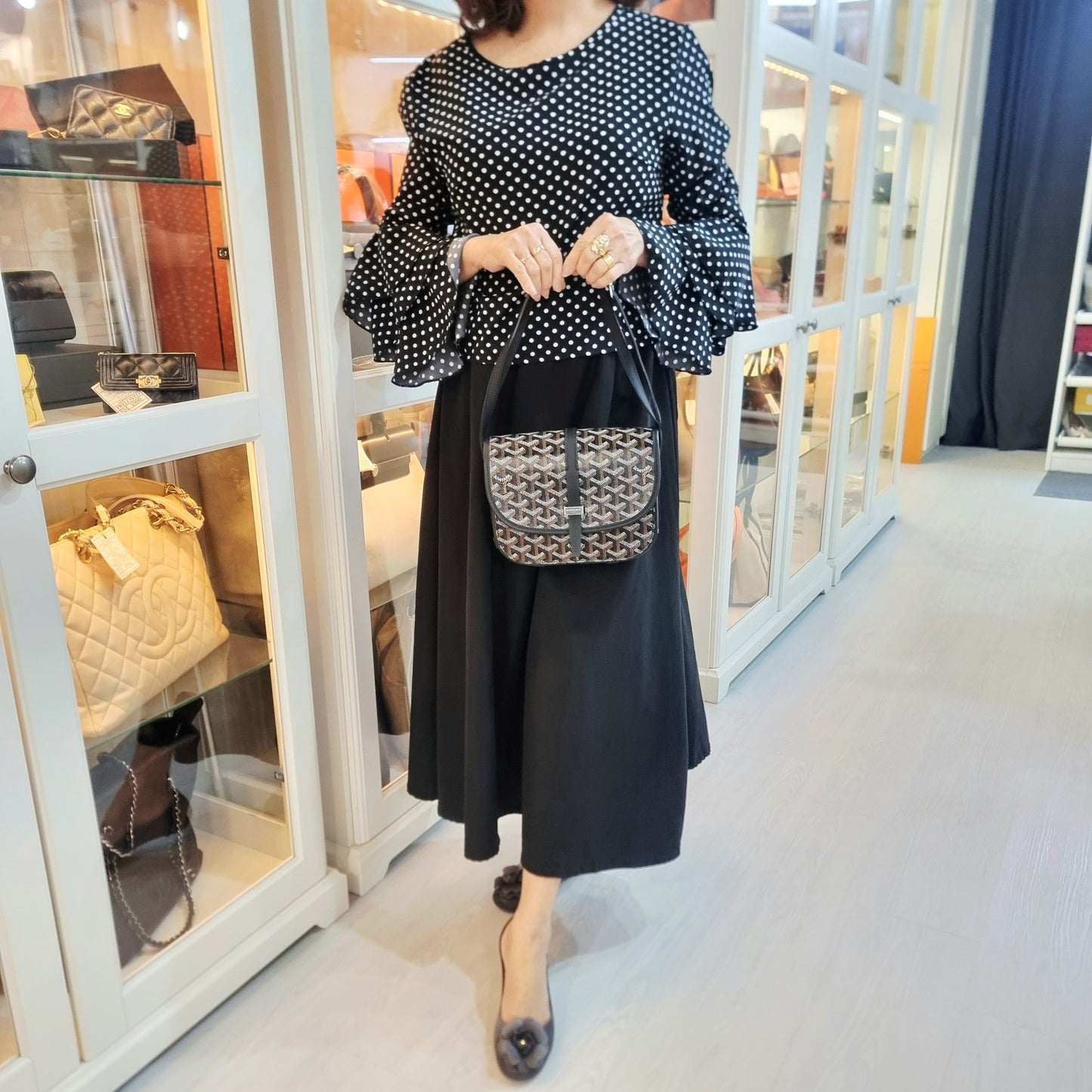 Goyard Belvedere 11 PM Goyardine Canvas Crossbody Phw (Black)