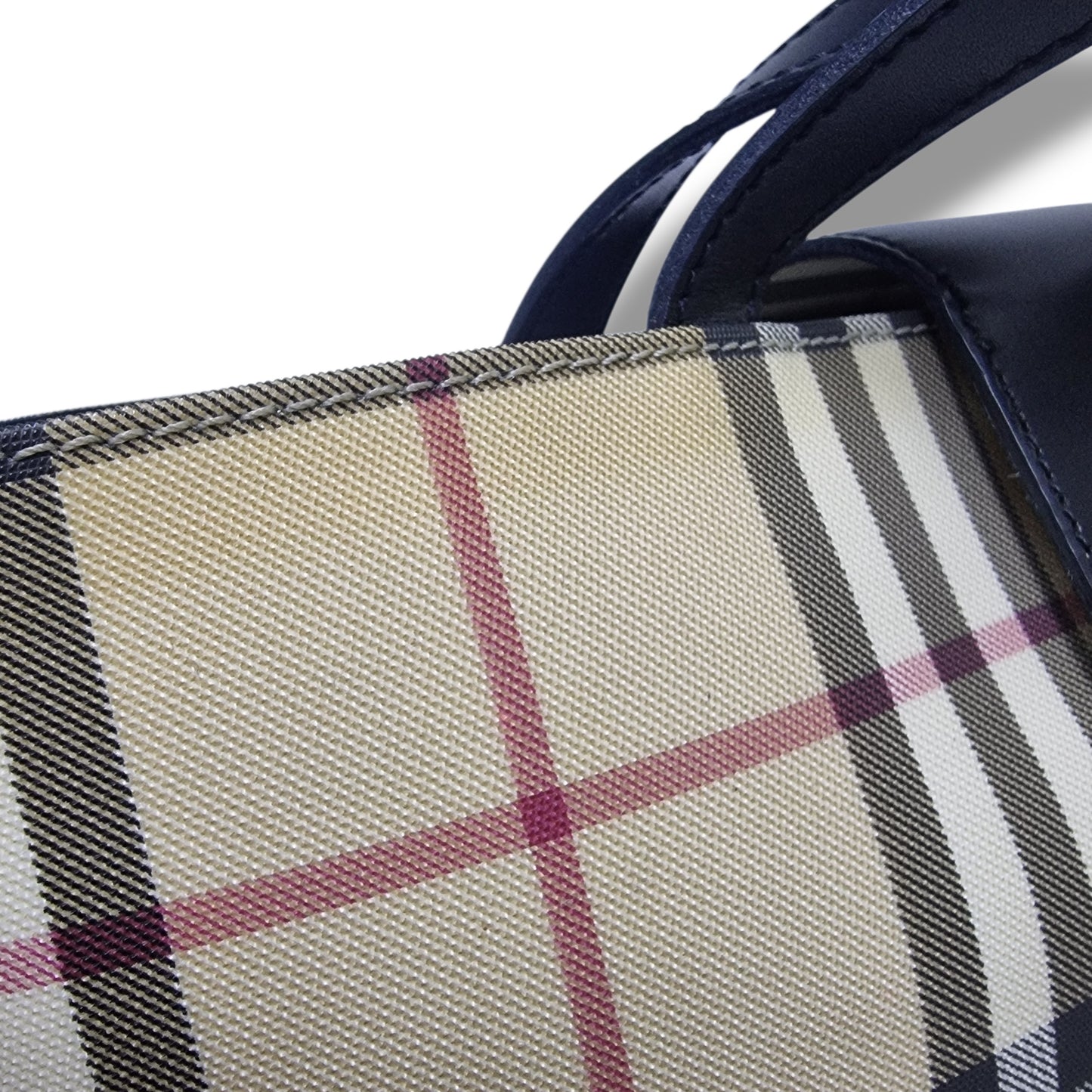 Burberry Horseferry Check Canvas Top Handle Bag Shw (Black)