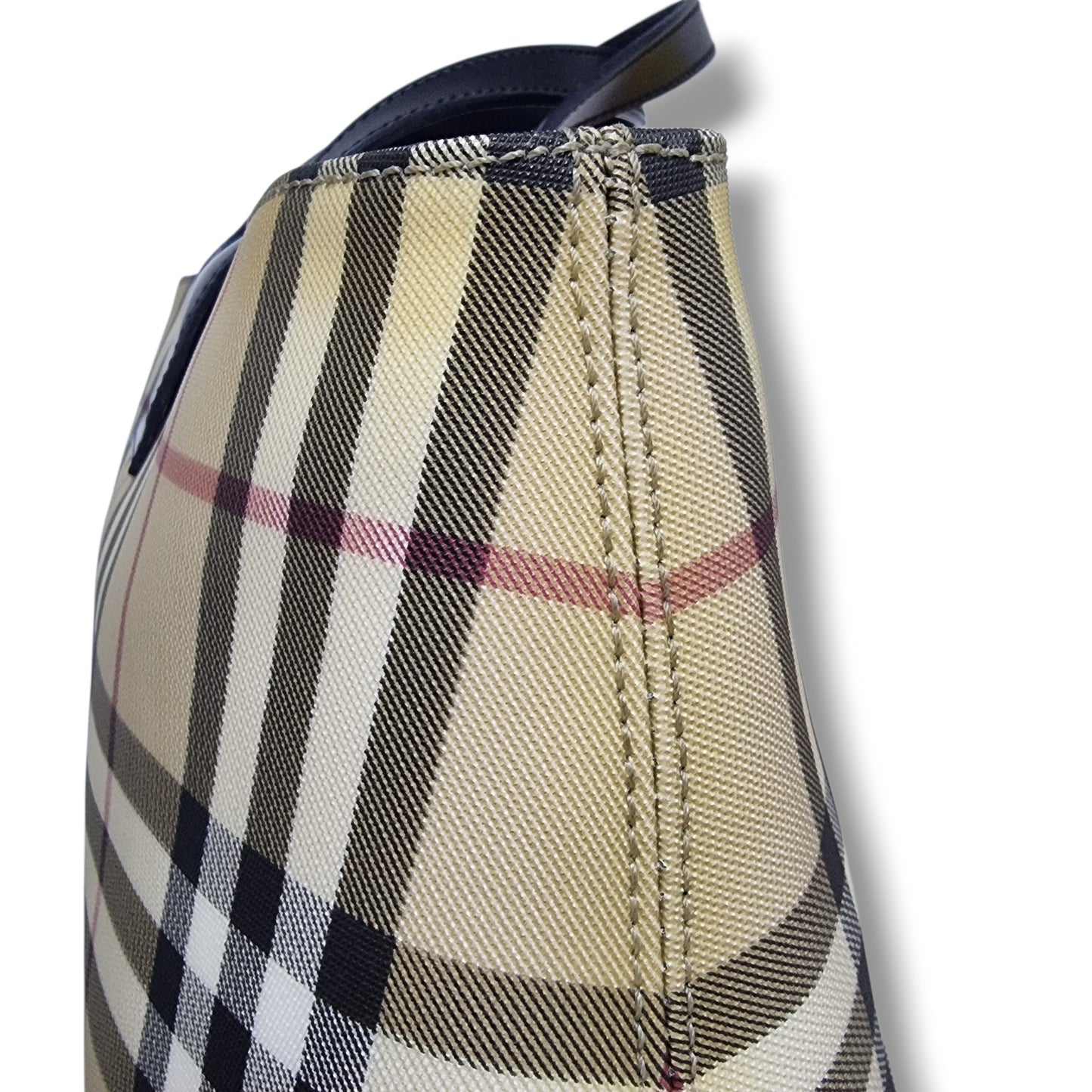 Burberry Horseferry Check Canvas Top Handle Bag Shw (Black)