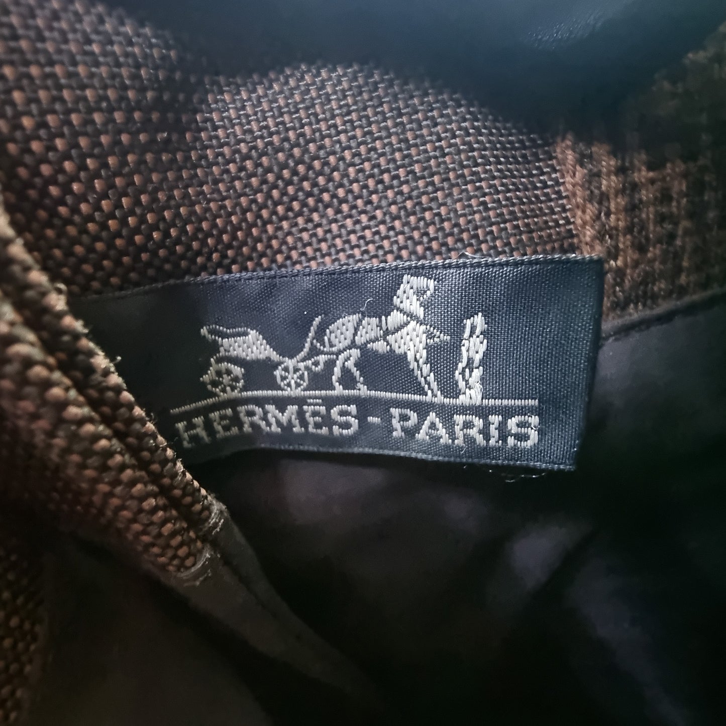 Hermes Herline Canvas Pochette Crossbody (Brown)