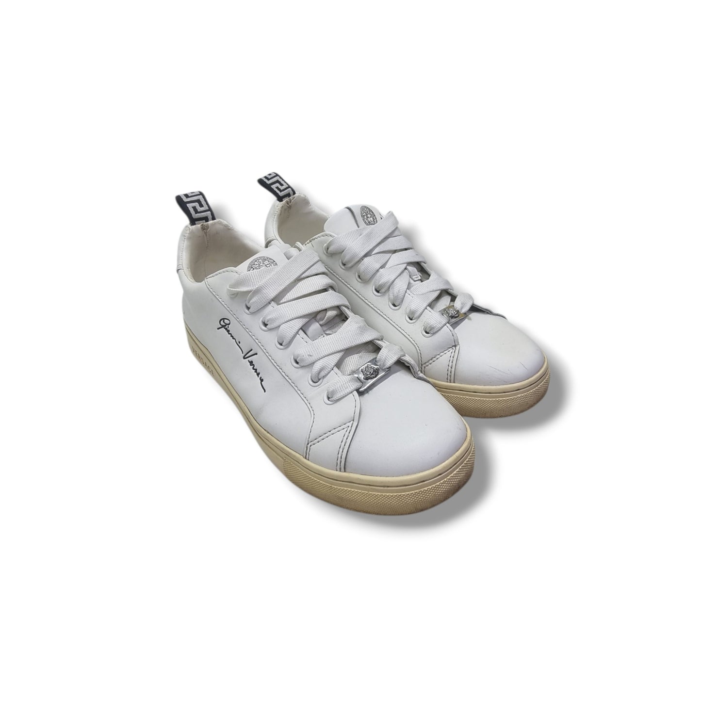 Versace Gianni Signature Lace Sneakers (White)