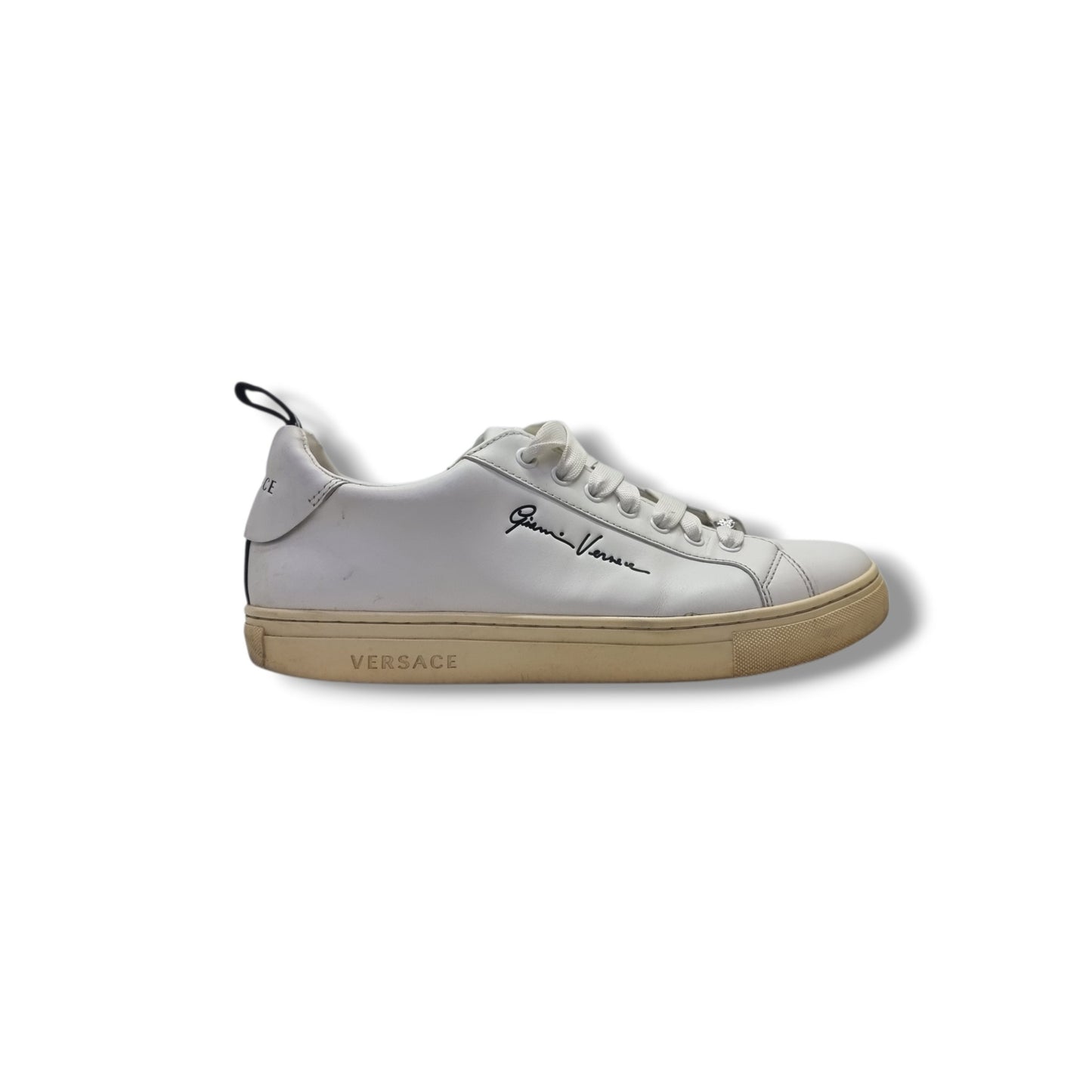 Versace Gianni Signature Lace Sneakers (White)