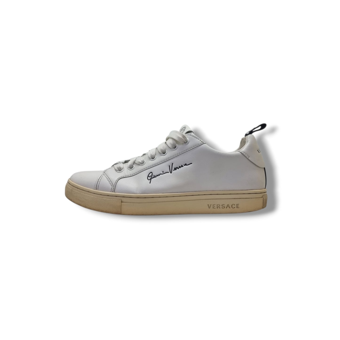 Versace Gianni Signature Lace Sneakers (White)