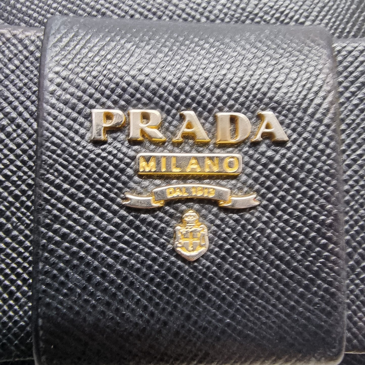 Prada 1M1132 Saffiano Continental Bow Wallet Ghw (Black)