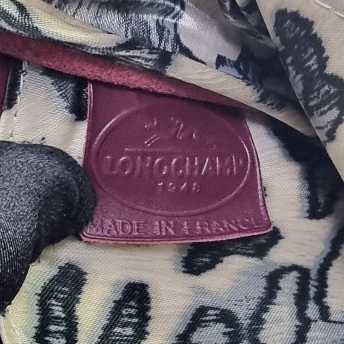 Longchamp Gatsby Shoulder Bag Embossed Crocodile Leather Shw ( Burgundy )