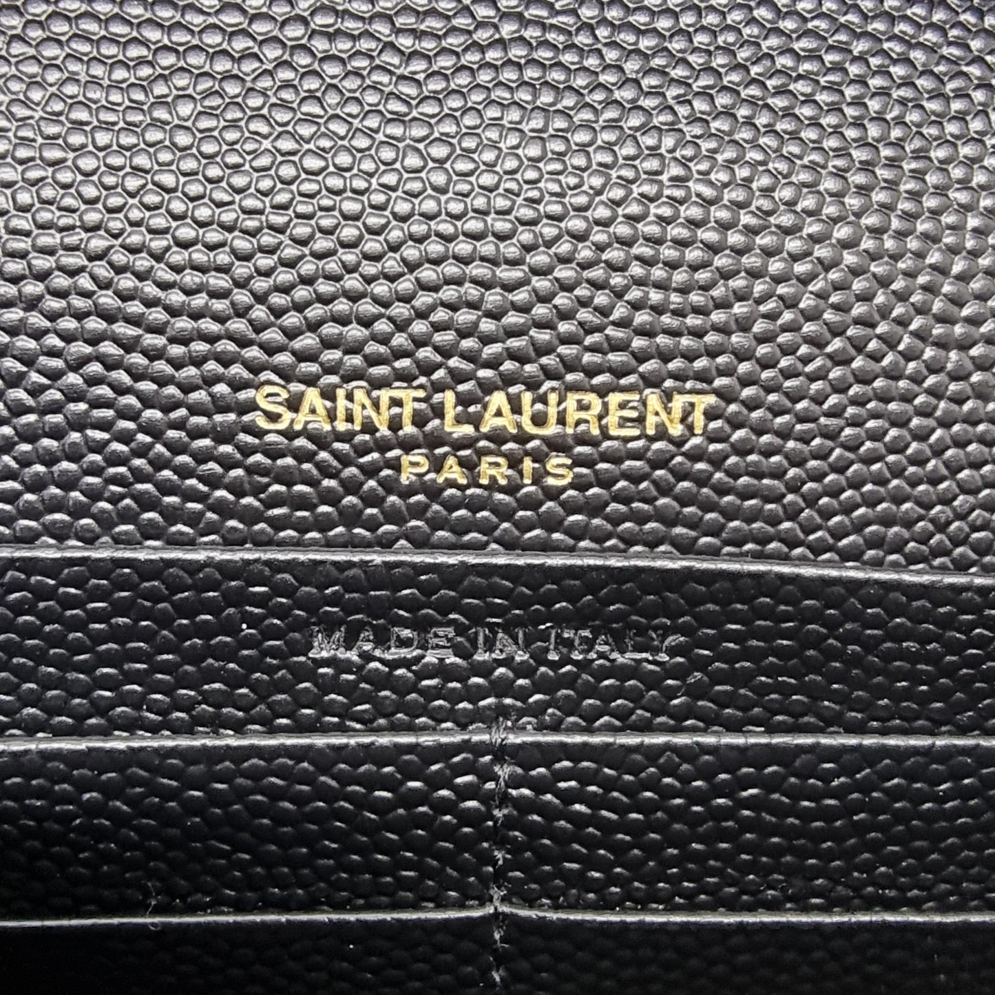YSL Wallet On Chain Cassandre Envelope Large Leather Ghw (Black)