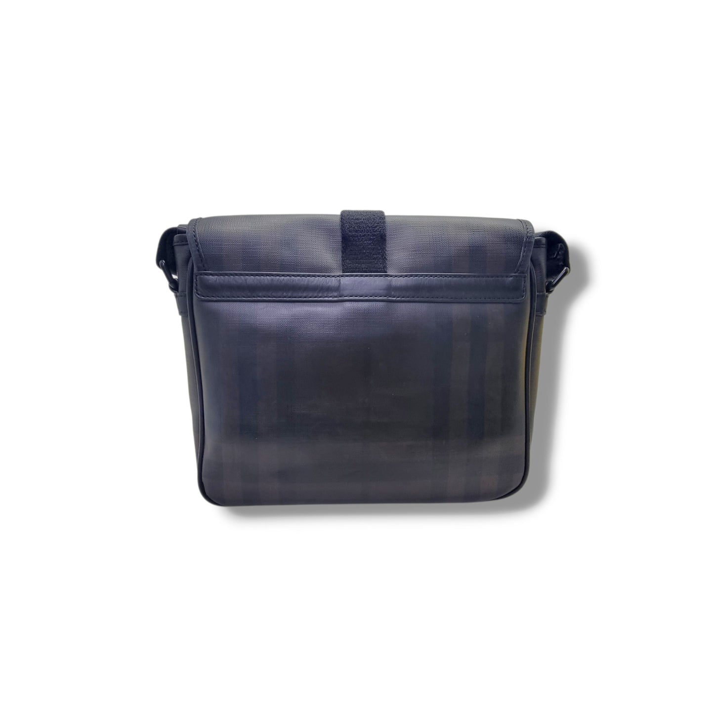 Burberry Smoked Check Canvas Messenger Bag Bhw (Black/Brown)