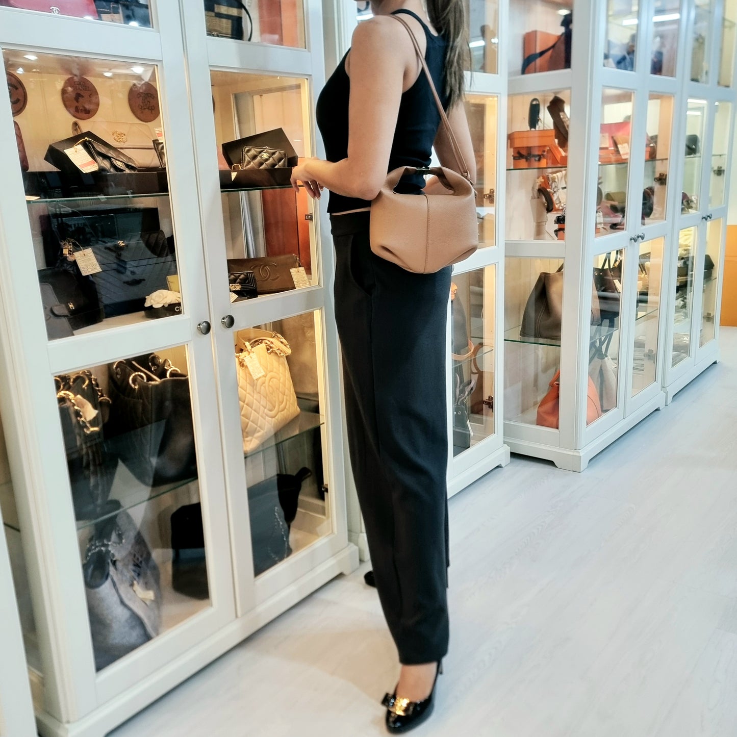 Polene Beri Grain Spanish Calfskin Crossbody Ghw (Camel)