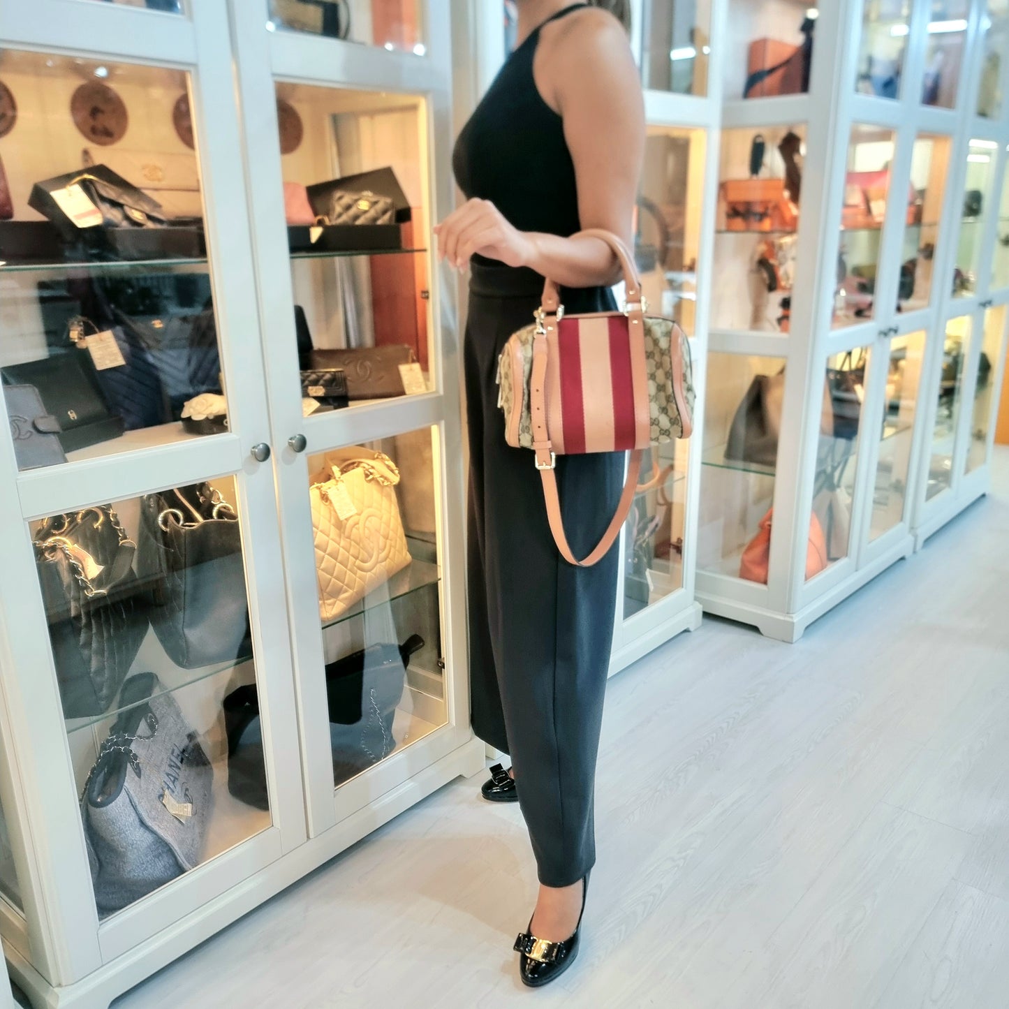 Gucci GG Canvas Joy Boston Bag Ghw (Light Brown)