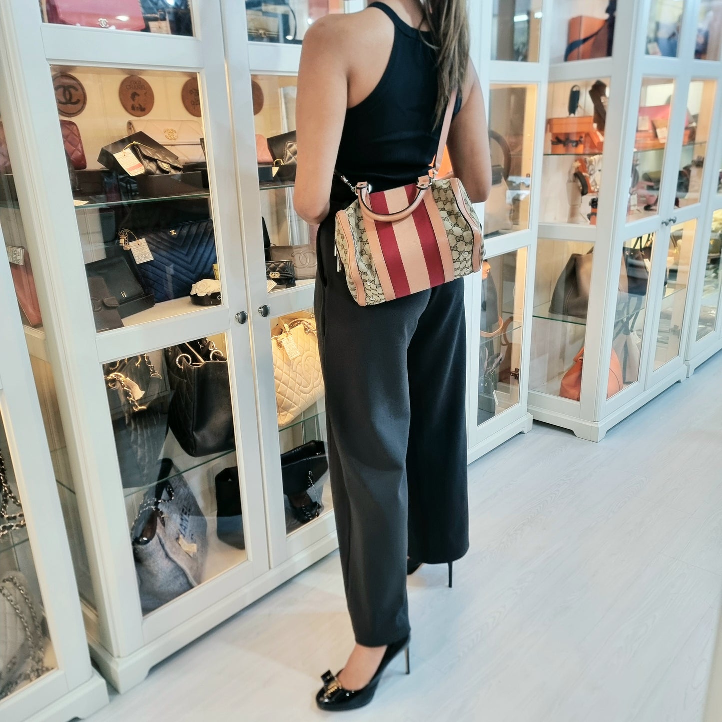 Gucci GG Canvas Joy Boston Bag Ghw (Light Brown)