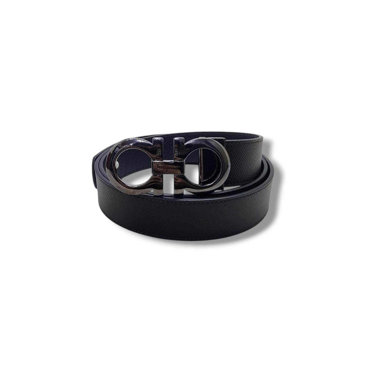 Salvatore Ferragamo Belt Reversible Gancini Buckle Calfskin Leather Shw (Brown/Black)