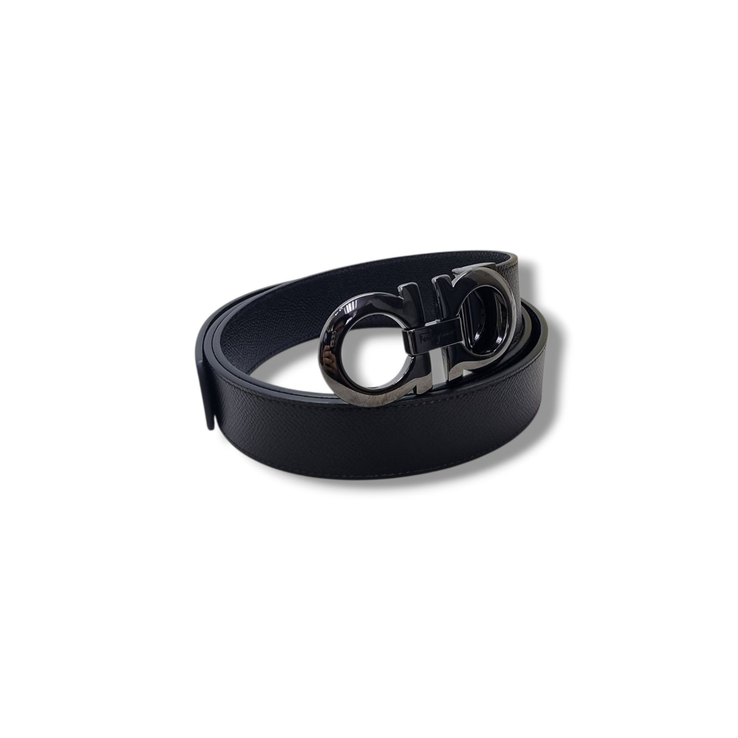 Salvatore Ferragamo Belt Reversible Gancini Buckle Calfskin Leather Shw (Brown/Black)