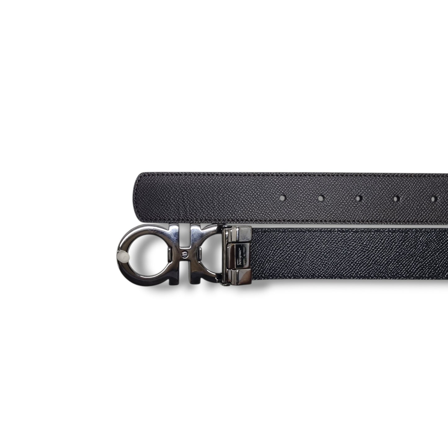 Salvatore Ferragamo Belt Reversible Gancini Buckle Calfskin Leather Shw (Brown/Black)