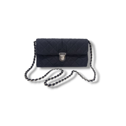 Prada 1BH584 Tessuto Impuntu Nylon Crossbody Ghw (Black)
