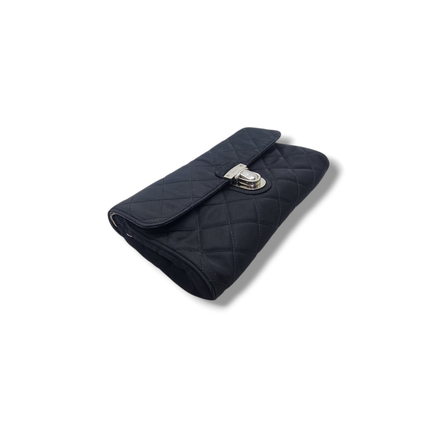 Prada 1BH584 Tessuto Impuntu Nylon Crossbody Ghw (Black)