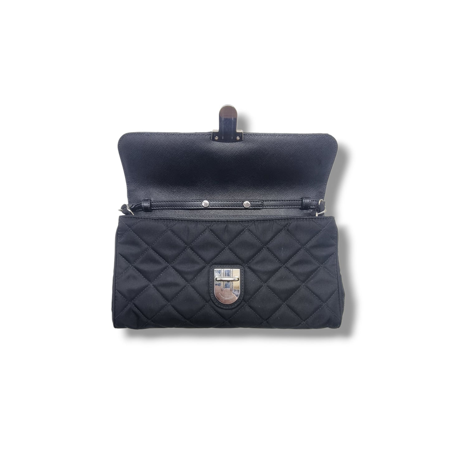 Prada 1BH584 Tessuto Impuntu Nylon Crossbody Ghw (Black)