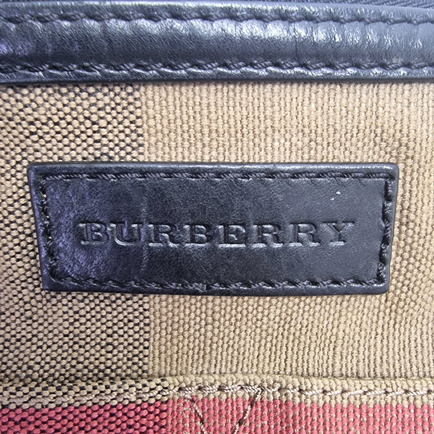 Burberry Susanna Canvas Check Medium Bucket Bag (Black)