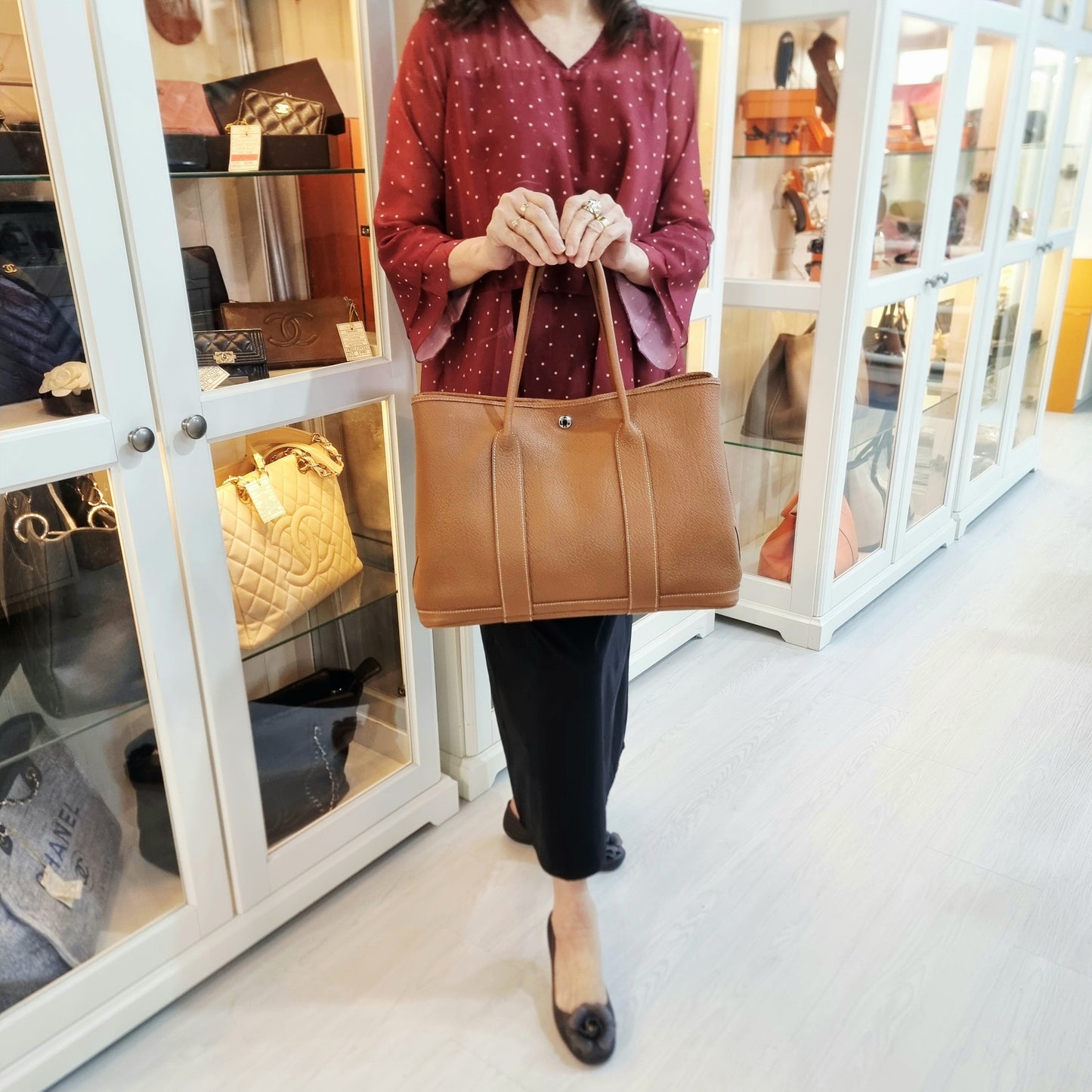 Hermes Garden Party 36 Negonda Pebbled Leather Phw (Tan)
