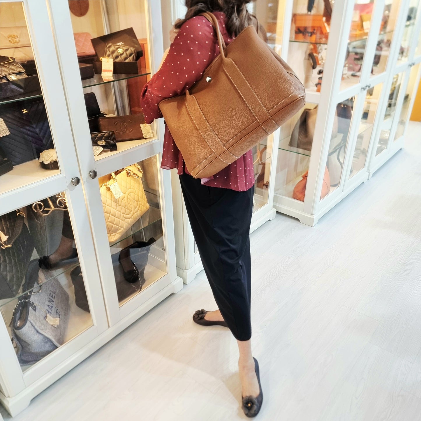 Hermes Garden Party 36 Negonda Pebbled Leather Phw (Tan)