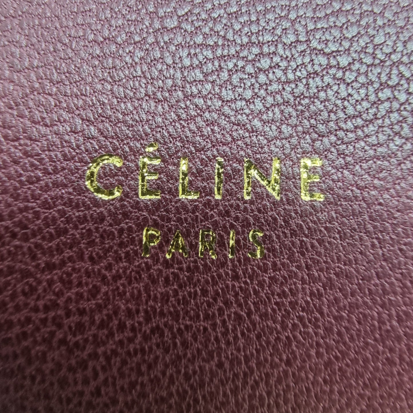 Celine Coin Flap Leather Sling Bag Ghw (Burgundy)