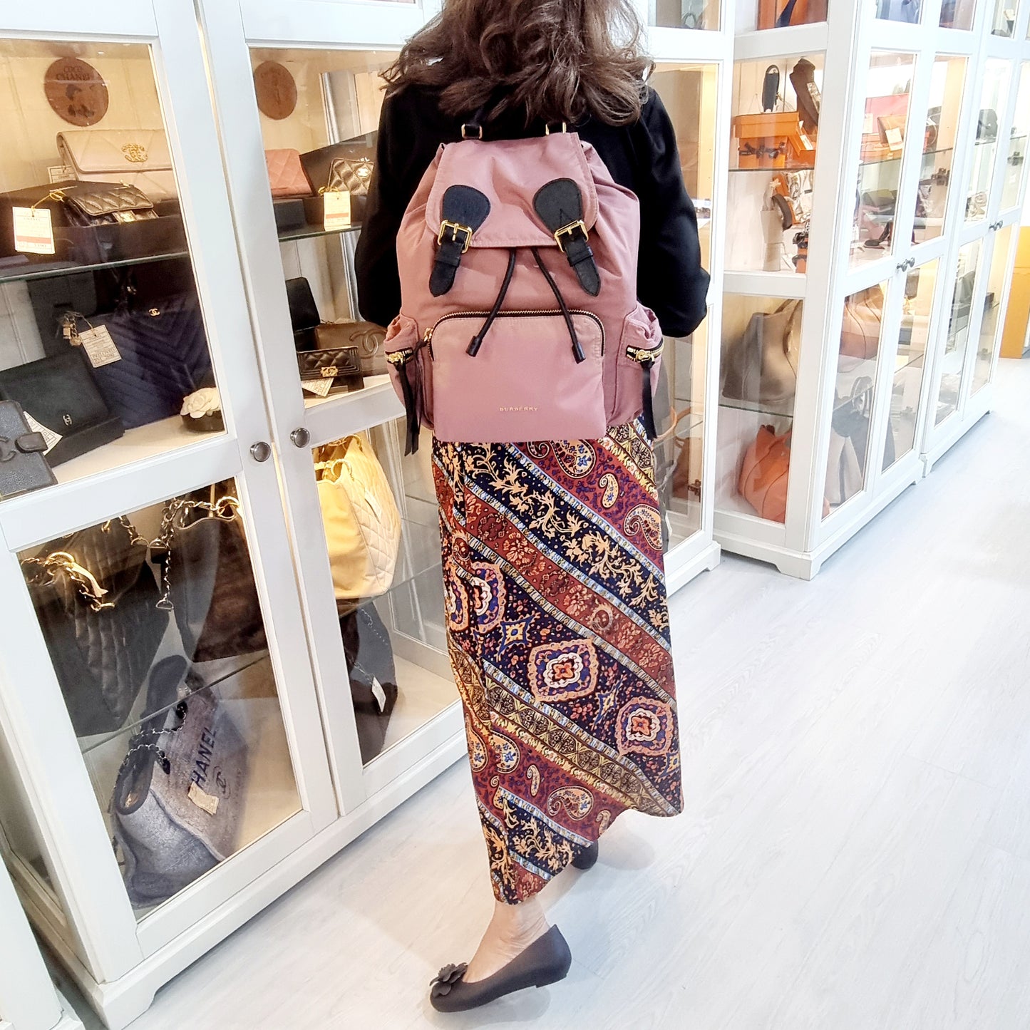 Burberry Prorsum Nylon Rucksack Backpack Ghw (Mauve Pink)