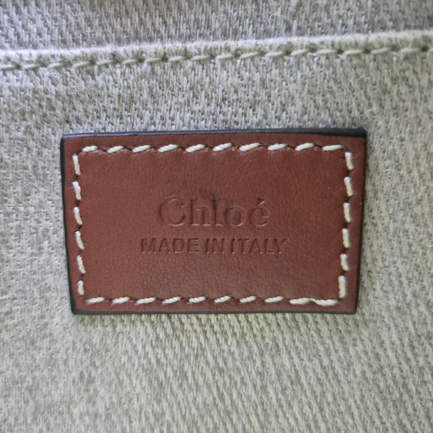 Chloe Mini Woody Tote Bag In Linen (Brown)