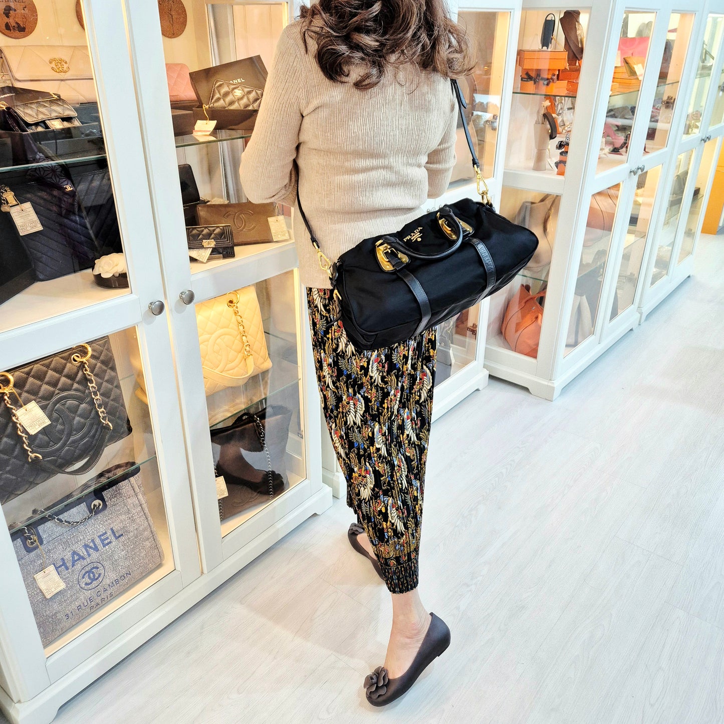 Prada BN1904 Nylon Tote Bag Ghw (Black)