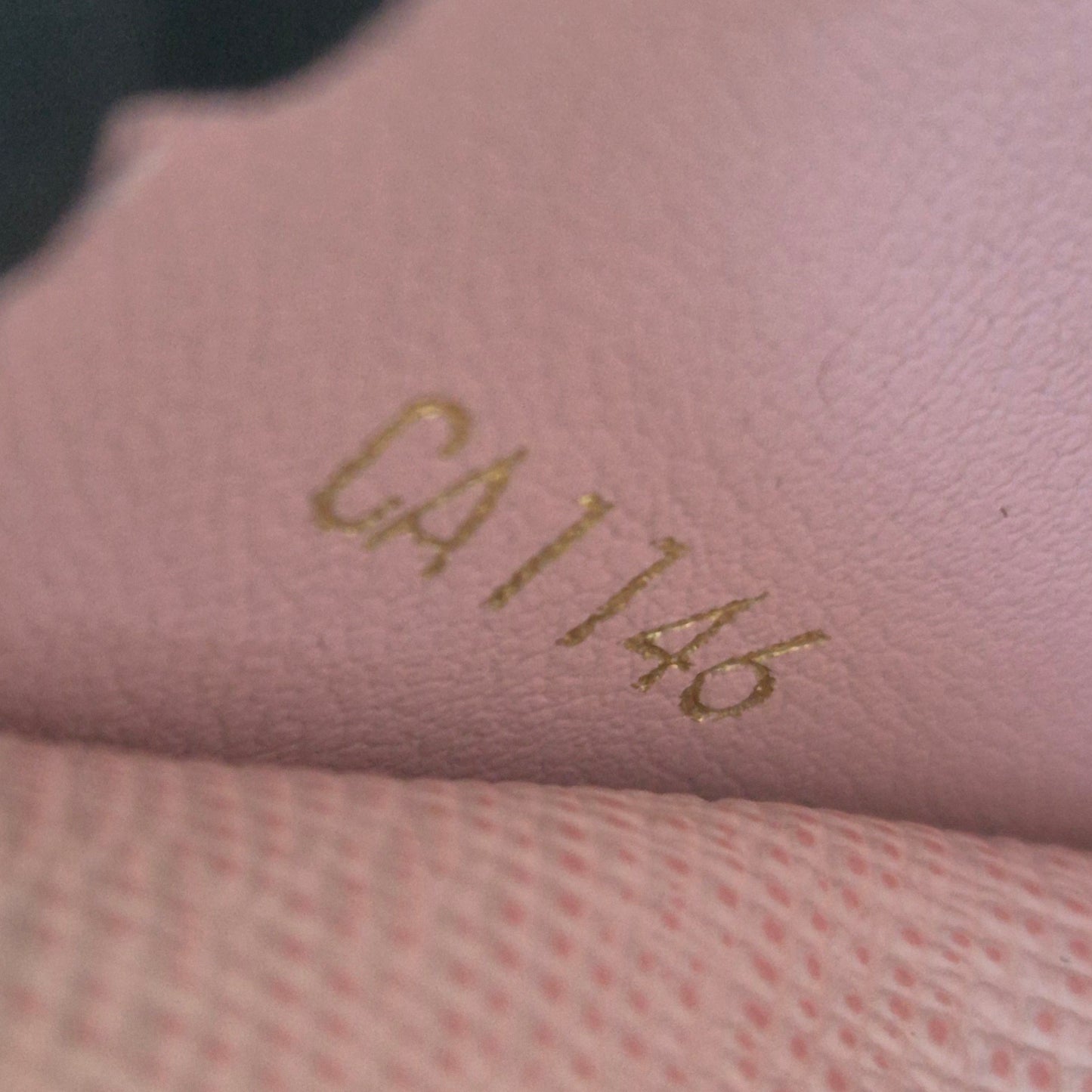 Louis Vuitton Caissa Wallet Damier Ebene Rose Ballerine Ghw