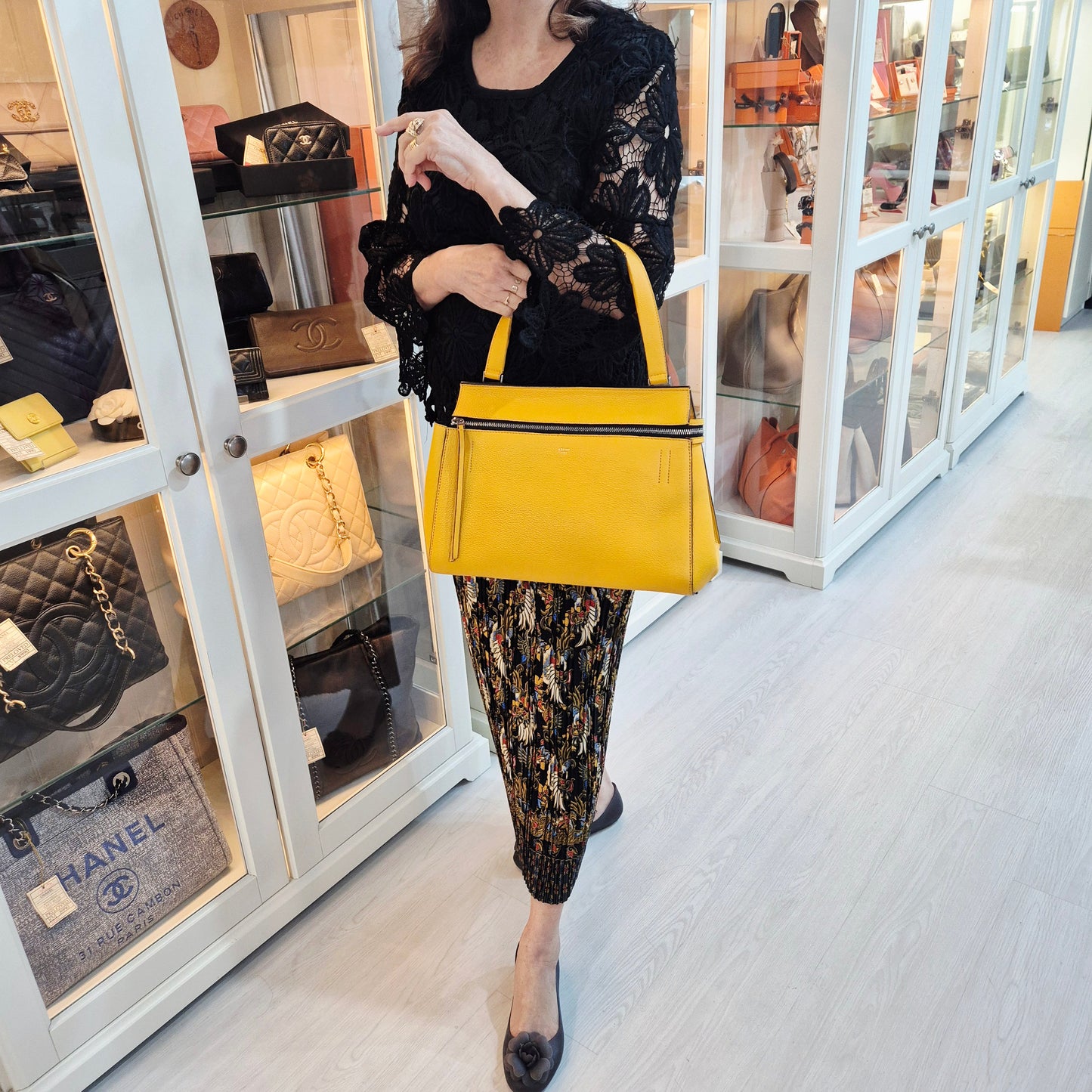 Celine Edge Leather Bag Shw  (Saffron Yellow)