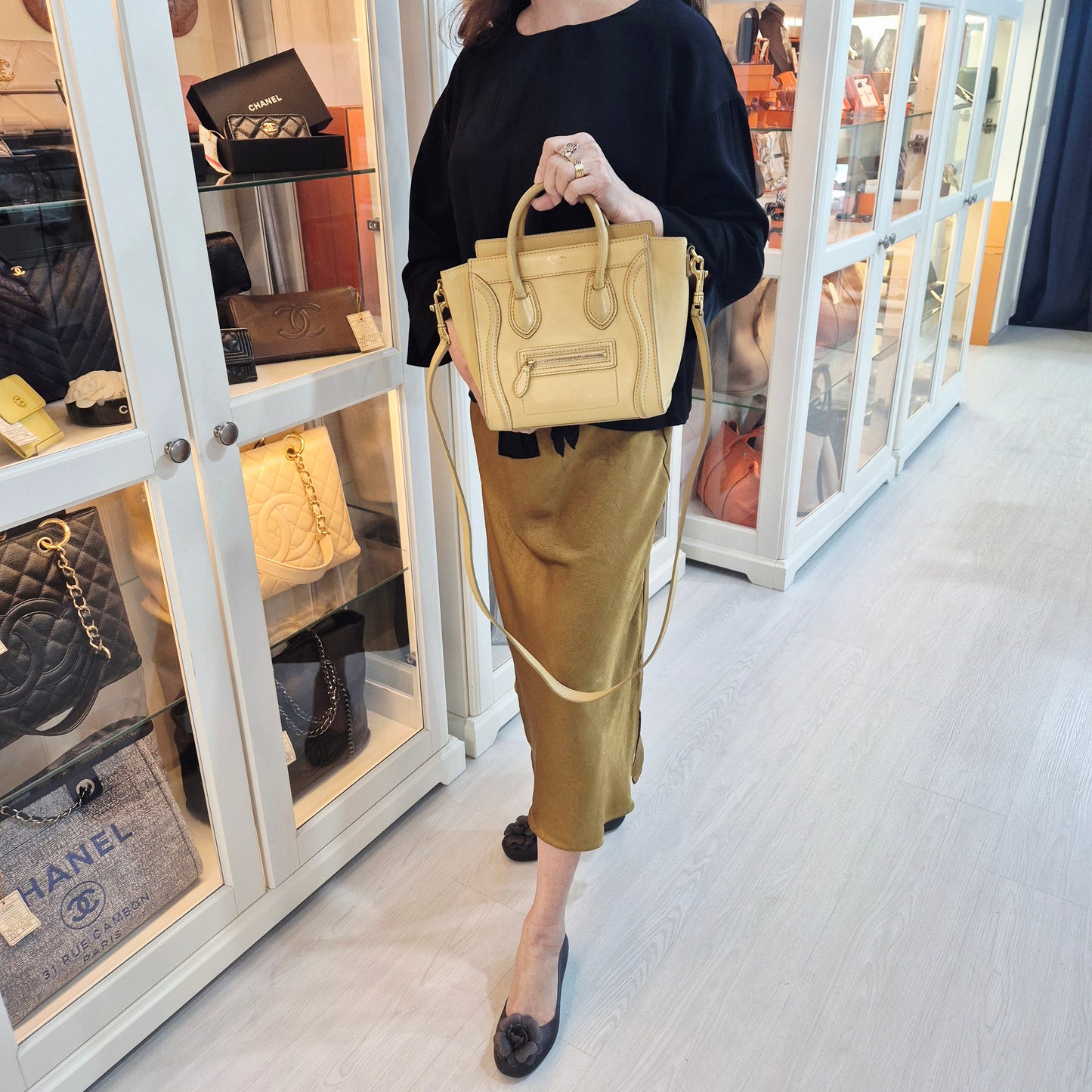 Celine Nano Luggage Leather Tote bag Ghw (Yellow)